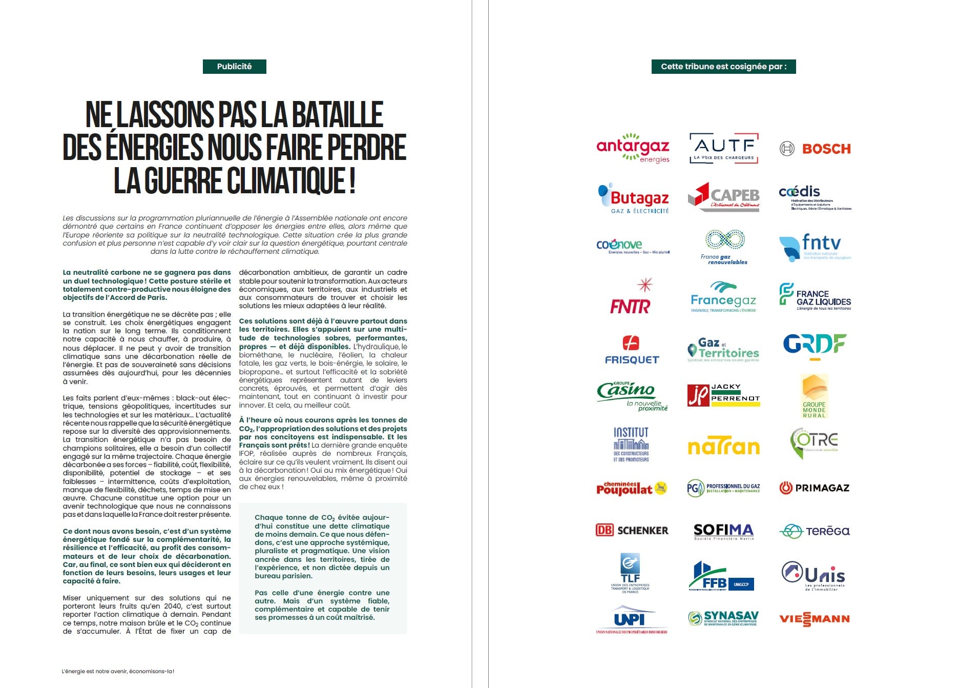 Tribune | "Ne laissons pas la bataille des énergies nous faire perdre la guerre climatique"